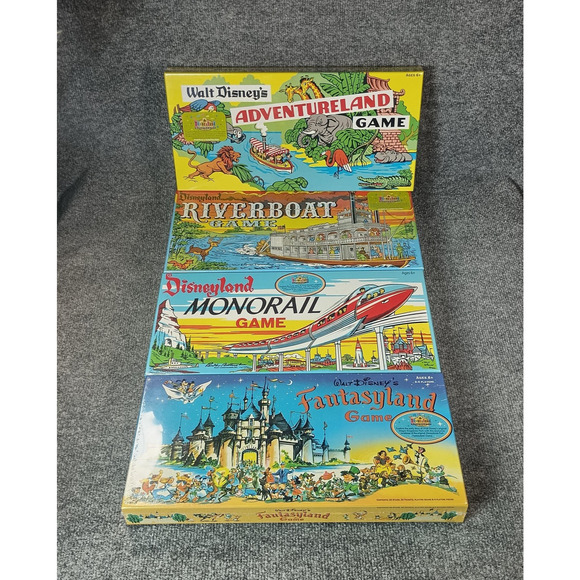 Disney Other - Disney Board Game Lot 4 Adventureland Fantasyland Monorail River 2005 SEALED